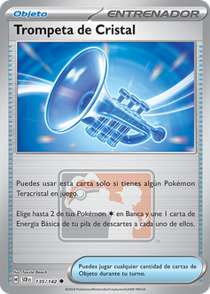 Carta Trompeta de Cristal de JCC Pokémon.