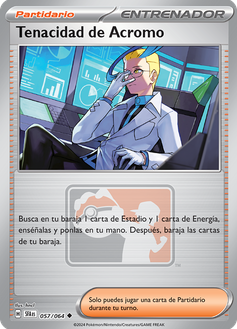 Carta Tenacidad de Acromo de JCC Pokémon.