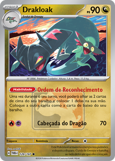 Carta Drakloak do Pokémon Estampas Ilustradas.