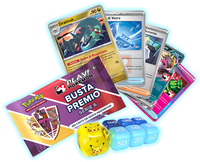 Carte del GCC Pokémon, accessori vari e buste premio Play! Pokémon.