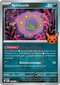 Celebra Pokéween en tu Play! Pokémon Store local, y recibe 1 sobre de refuerzo Trick or Trade y 1 carta promo de Spiritomb.