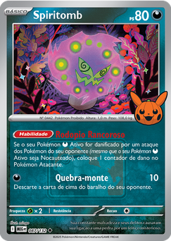 Celebre o Pokéween na Play! Pokémon Store da sua região e ganhe um pacote de BOOster temático de Halloween e uma carta promocional de Spiritomb!