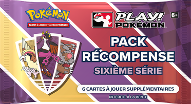 Emballage de Packs Récompense Play! Pokémon et des cartes du JCC Pokémon.