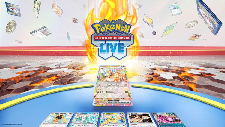 Captura de pantalla de la demostración del Juego de Cartas Coleccionables Pokémon Live