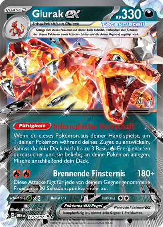 Pokémon-Sammelkartenspiel-Karte: Glurak-ex.