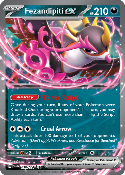 Fezandipiti ex Pokémon TCG card.