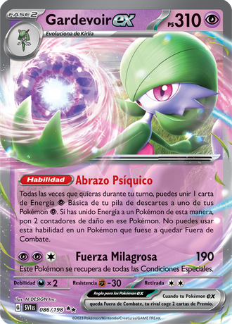 La carta de Gardevoir ex de JCC Pokémon.