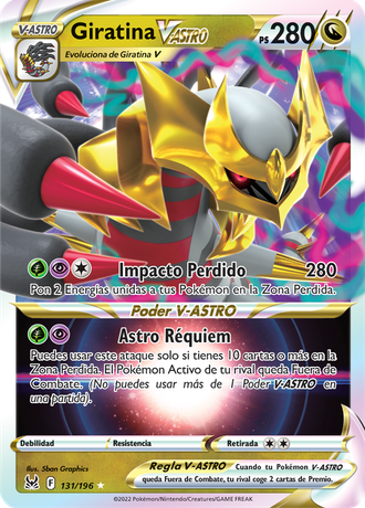 La carta de Giratina V-ASTRO de JCC Pokémon.