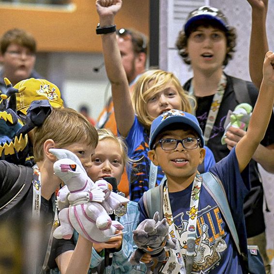 Kids cheering.